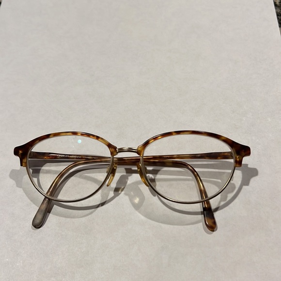 Giorgio Armani wire rim & tortoise shell frames w/glass case - Picture 1 of 17